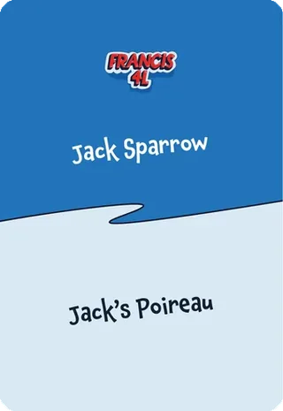 Carte personnalité : Jack Sparrow, Jack's Poireau