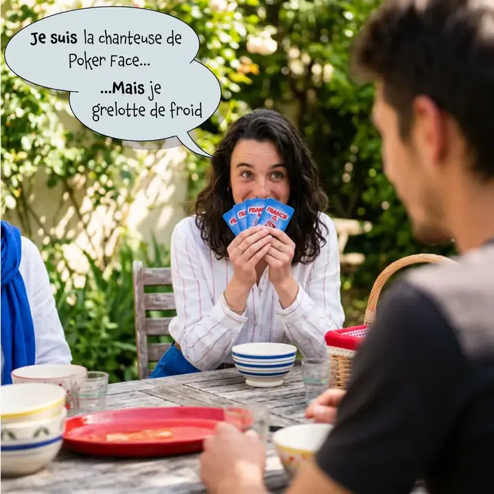 Une joueuse fait deviner : « Je suis la chanteuse de Poker Face… Mais je grelotte de froid »